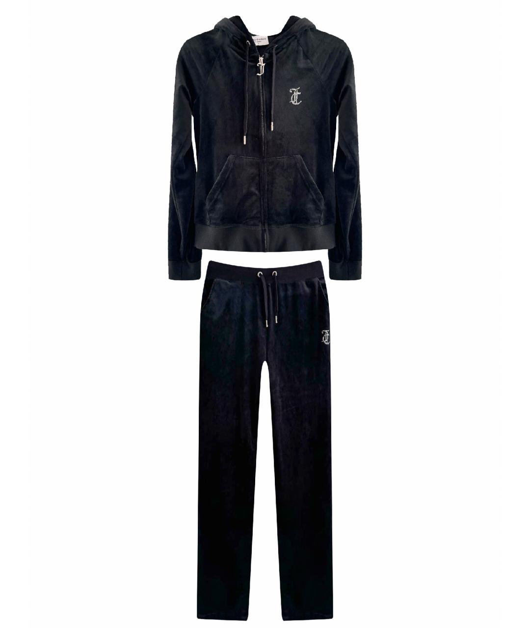 JUICY COUTURE Черный велюровый костюм с брюками, фото 1