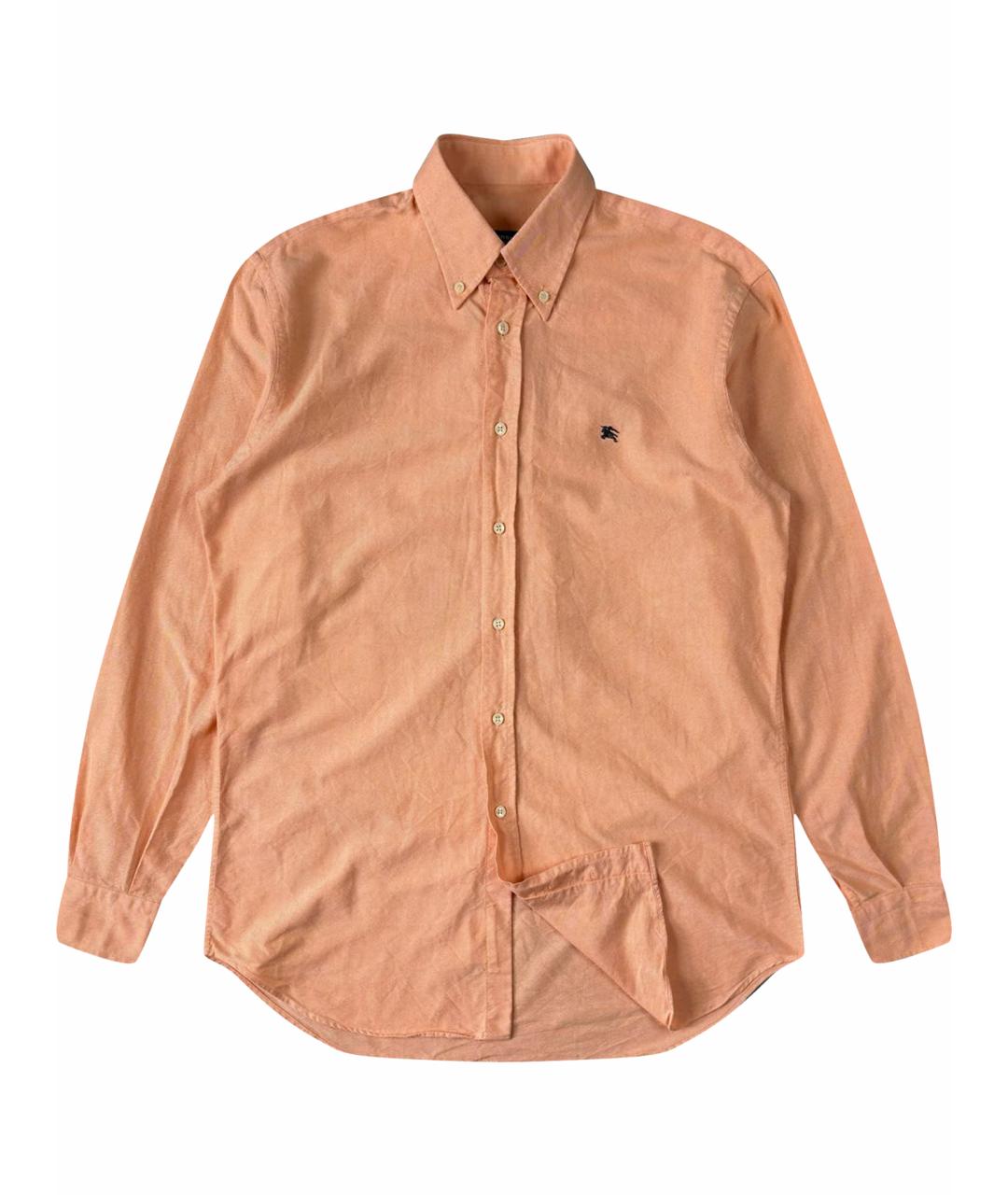 BURBERRY Оранжевая хлопковая классическая рубашка, фото 1