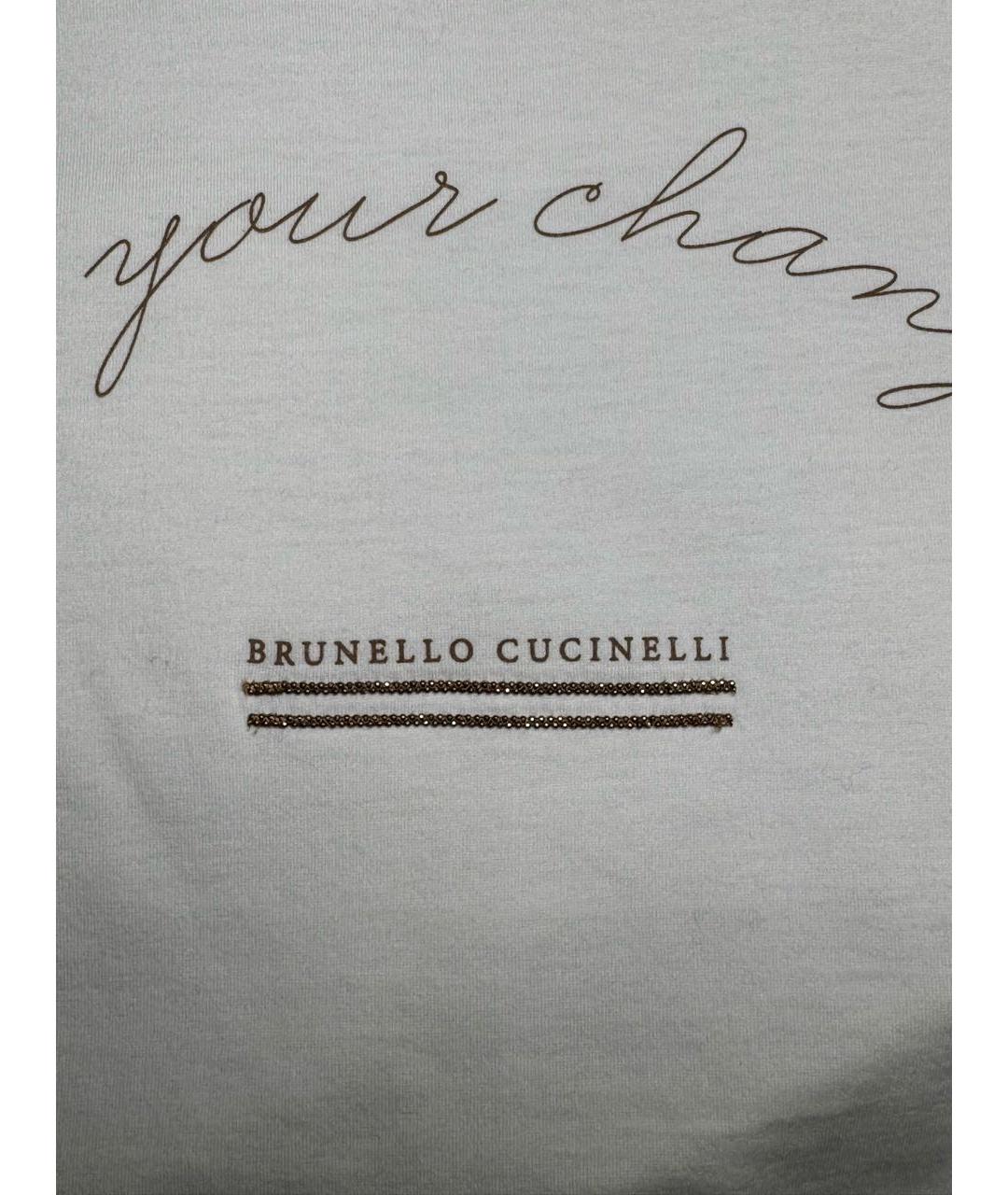 BRUNELLO CUCINELLI Белая хлопковая футболка, фото 4