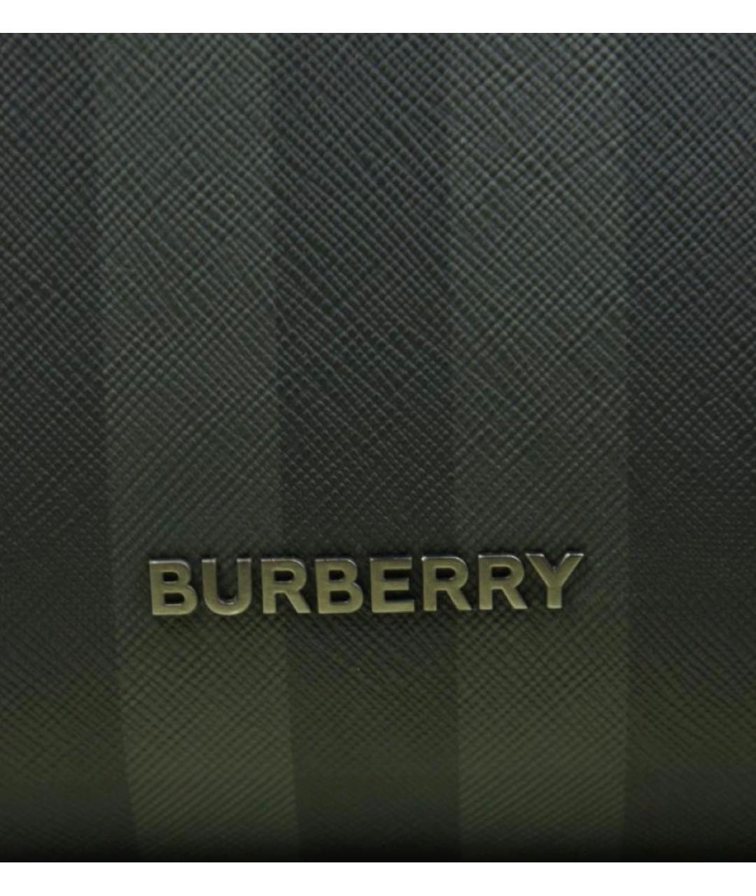 BURBERRY Антрацитовая кожаная сумка тоут, фото 5