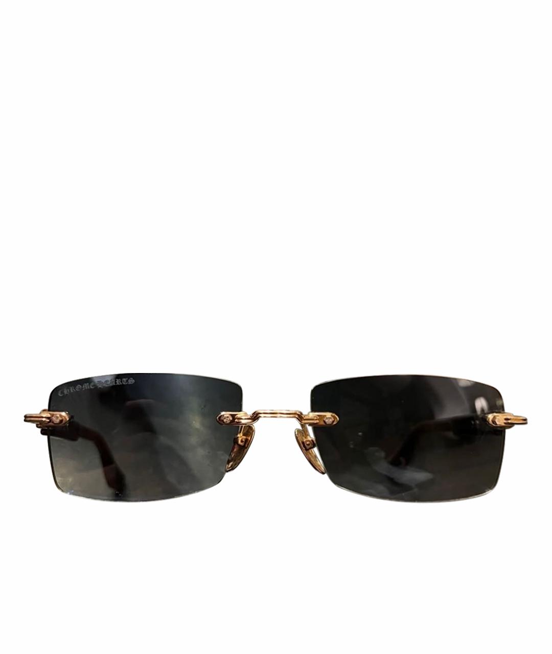CHROME HEARTS Золотые деревянные солнцезащитные очки, фото 1