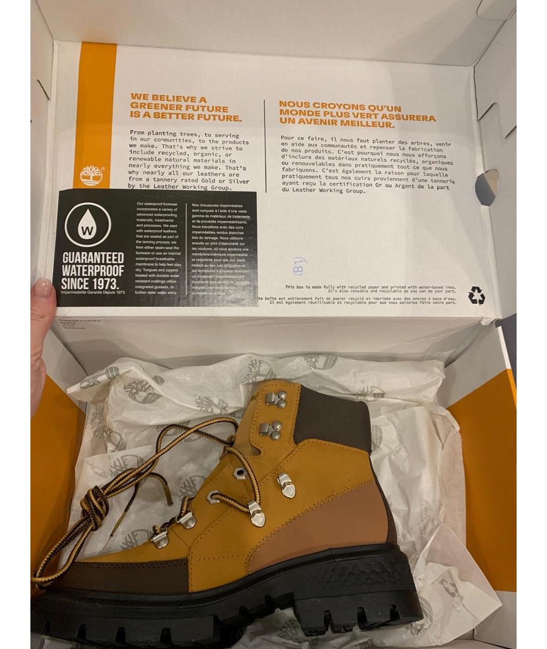 TIMBERLAND Горчичные нубуковые ботинки, фото 8