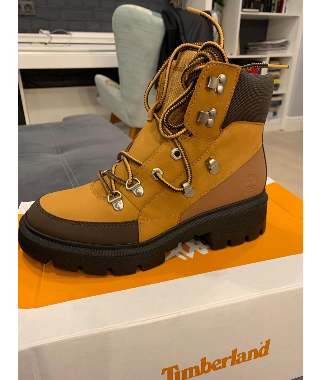 TIMBERLAND Горчичные нубуковые ботинки, фото 5