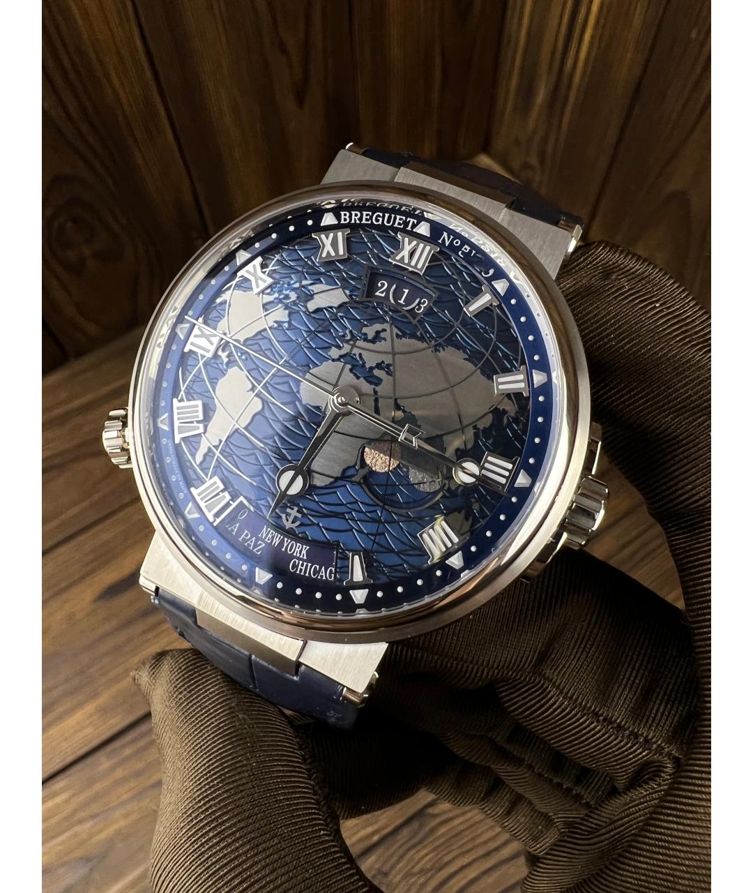 Breguet Темно-синие часы из белого золота, фото 3