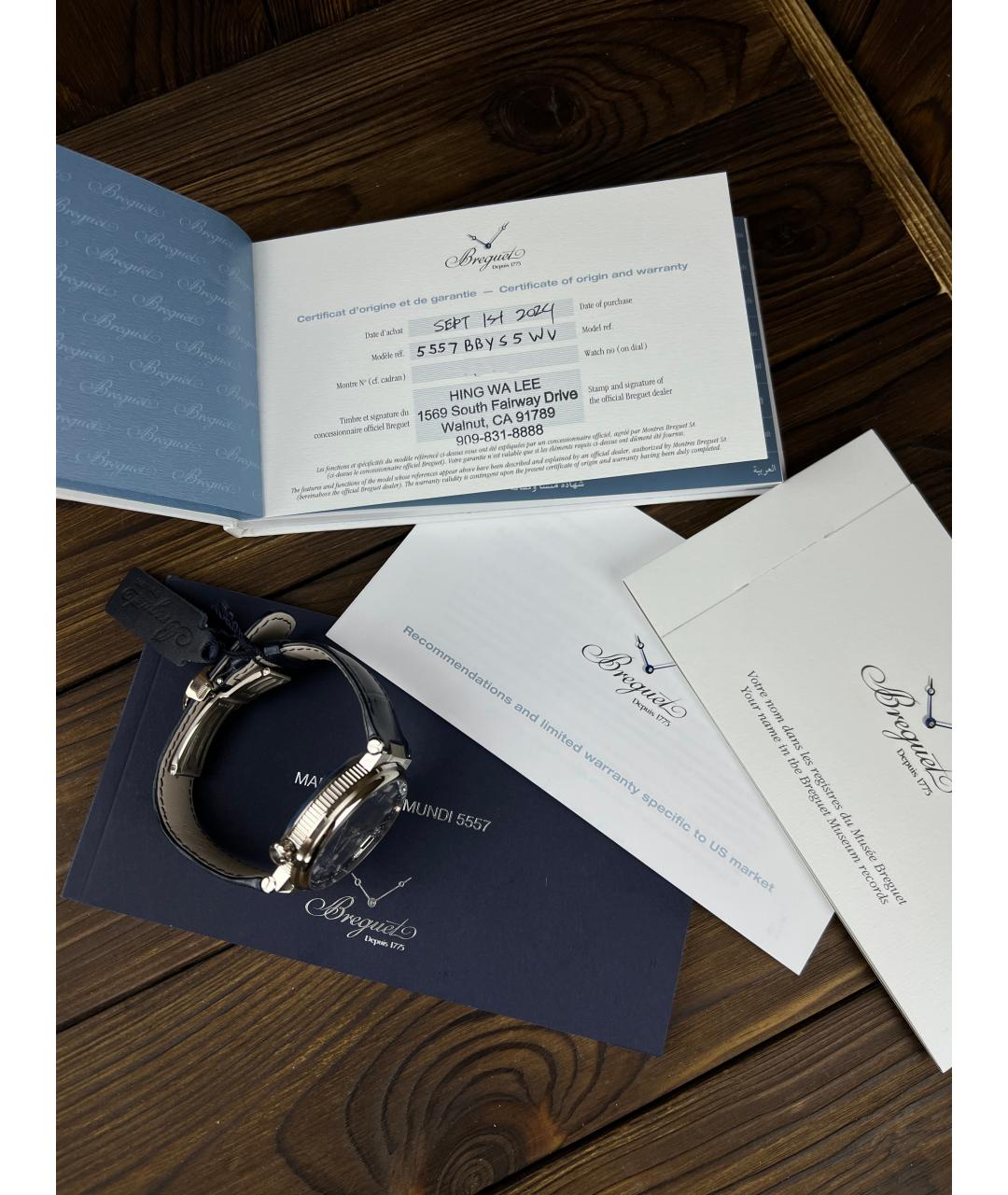 Breguet Темно-синие часы из белого золота, фото 2