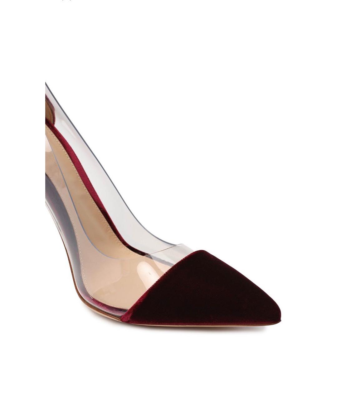GIANVITO ROSSI Бордовые бархатные туфли, фото 5