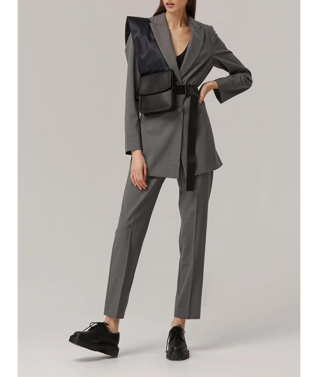 MAX MARA Серый шерстяной костюм с брюками, фото 6