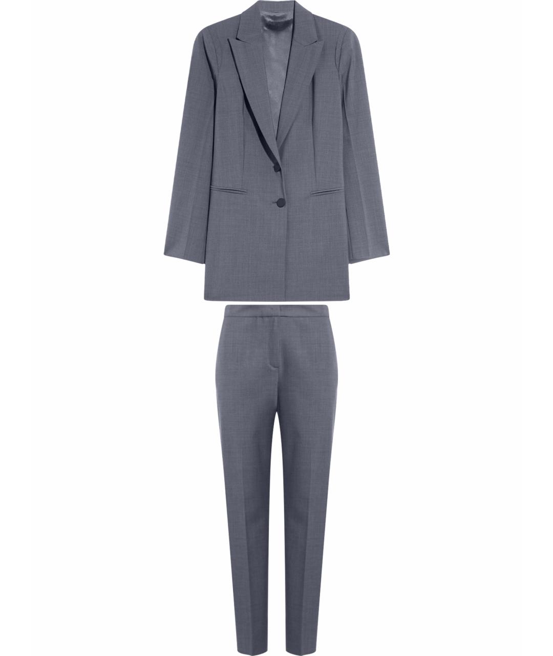 MAX MARA Серый шерстяной костюм с брюками, фото 1