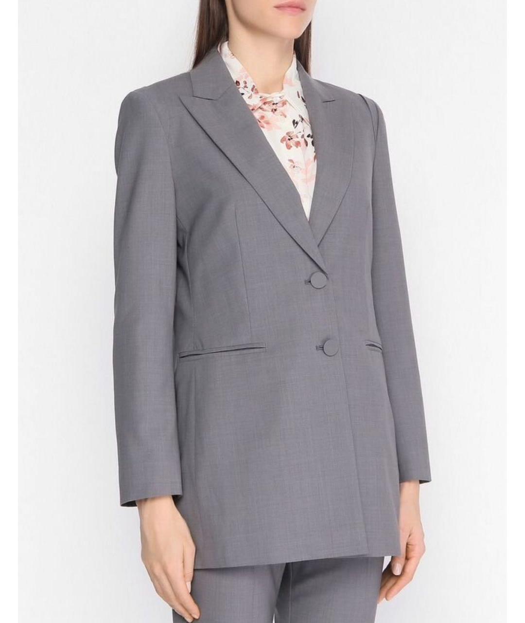 MAX MARA Серый шерстяной костюм с брюками, фото 7