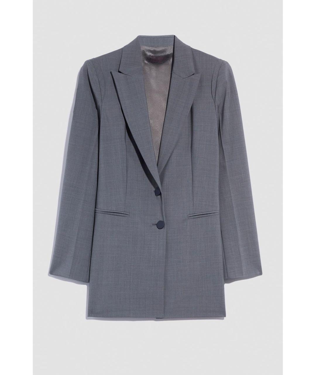 MAX MARA Серый шерстяной костюм с брюками, фото 9