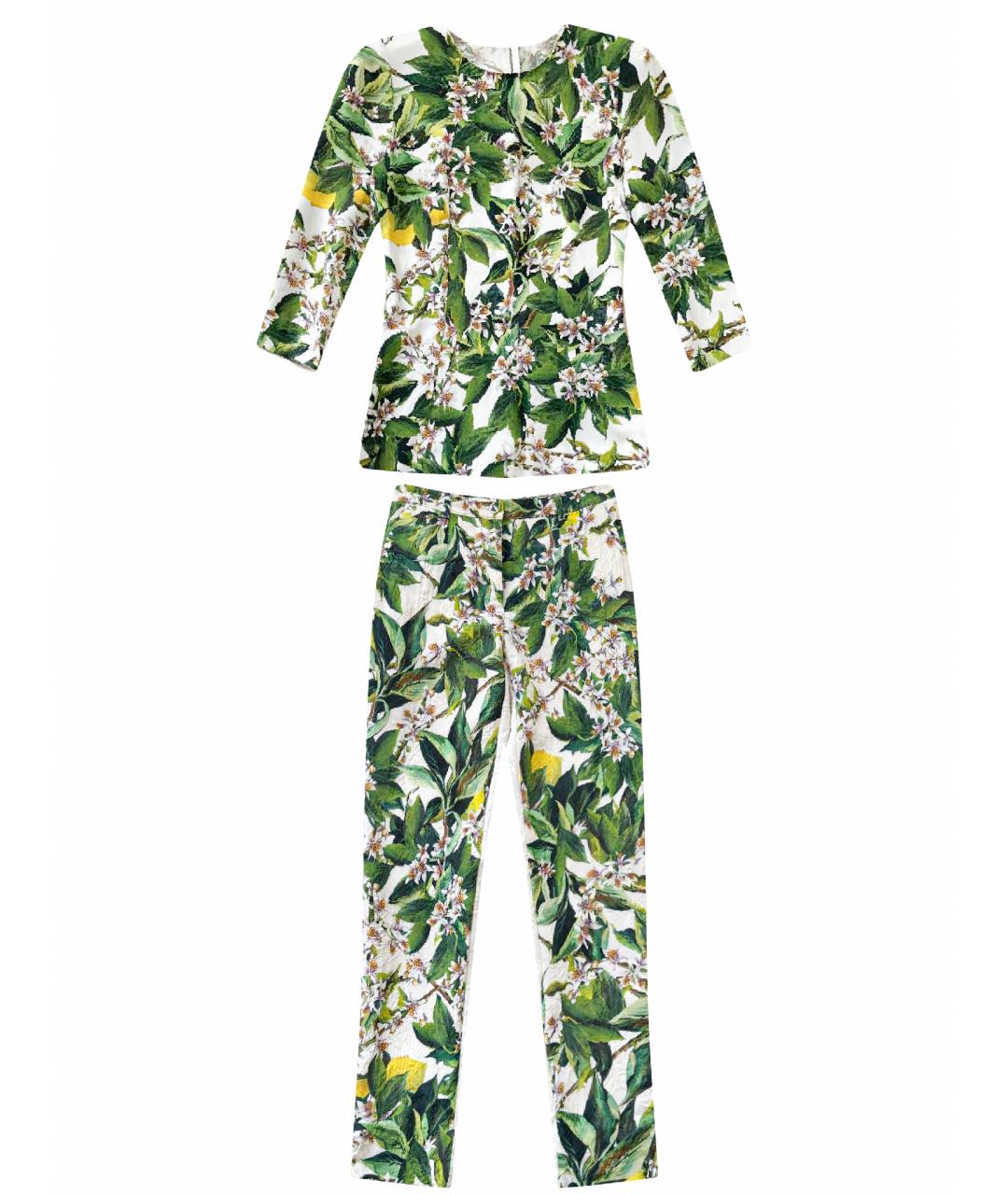DOLCE&GABBANA Зеленый вискозный костюм с брюками, фото 1