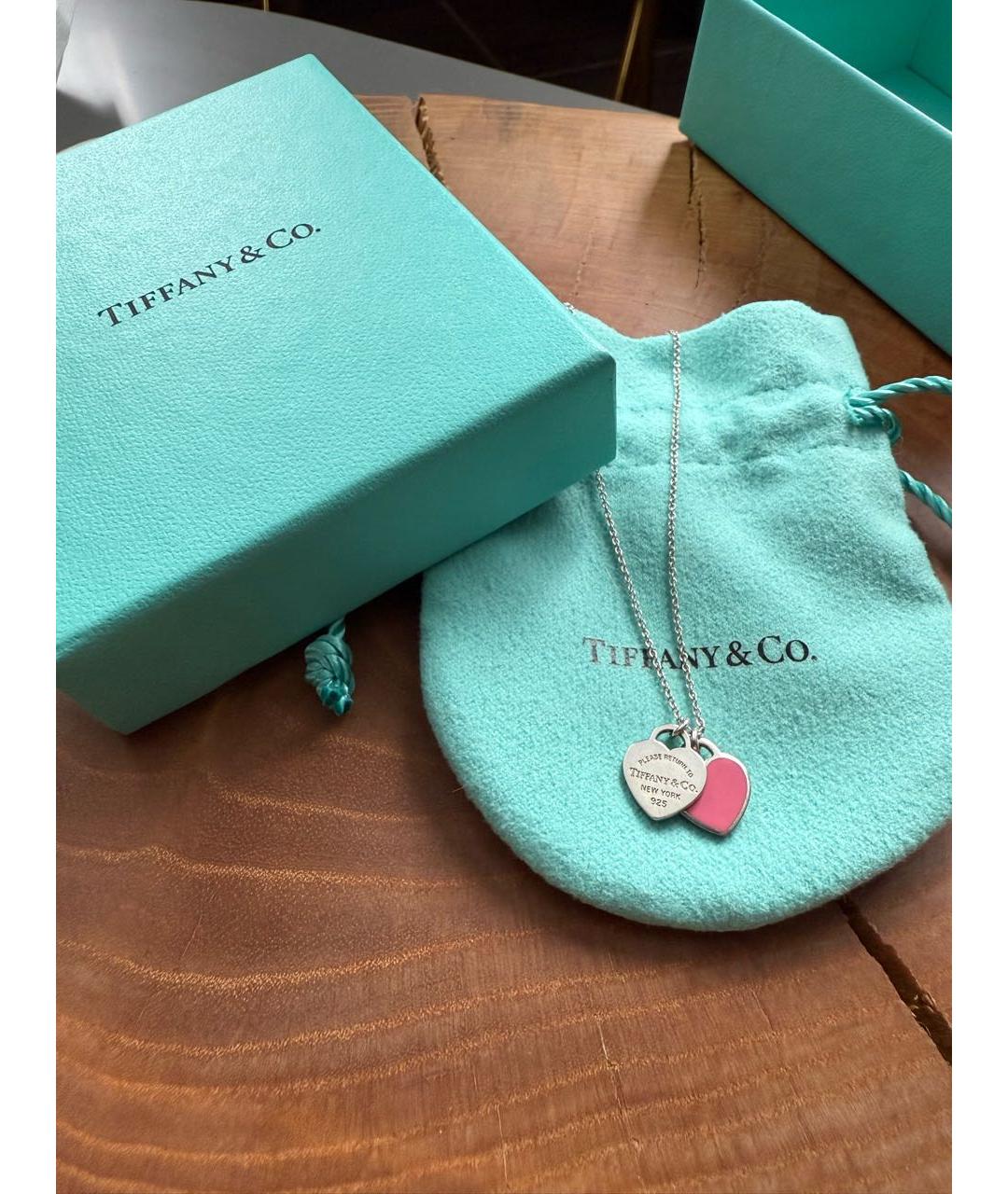 TIFFANY&CO Розовая серебряная подвеска, фото 2