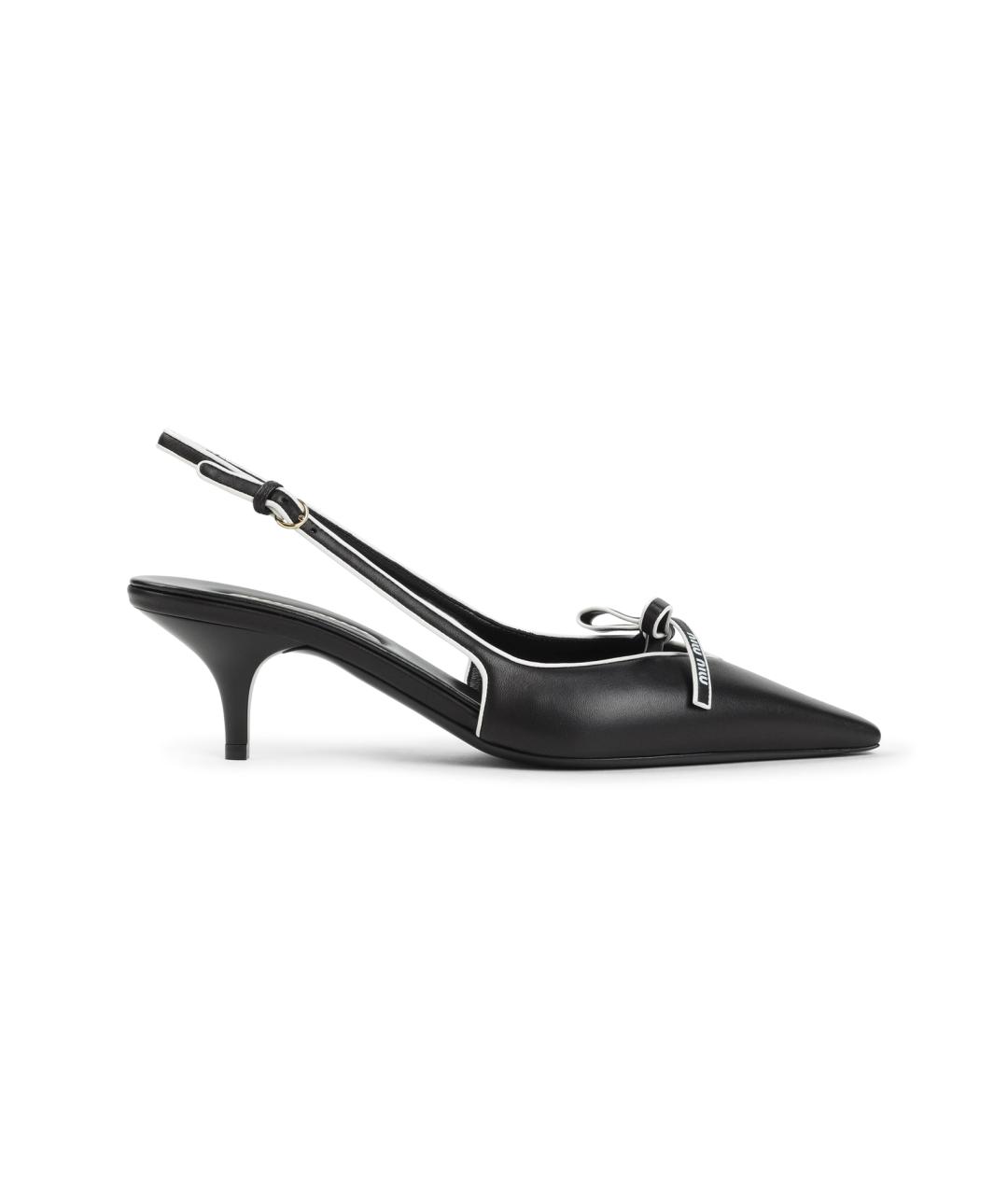 MIU MIU Черные кожаные туфли, фото 1