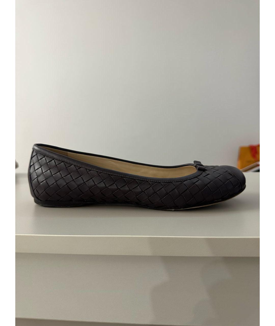 BOTTEGA VENETA Фиолетовые кожаные балетки, фото 8