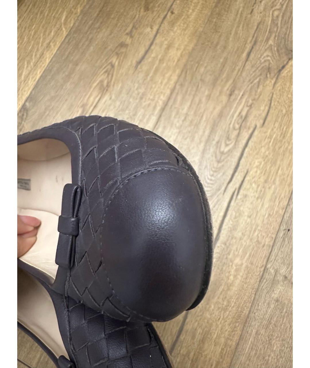 BOTTEGA VENETA Фиолетовые кожаные балетки, фото 6