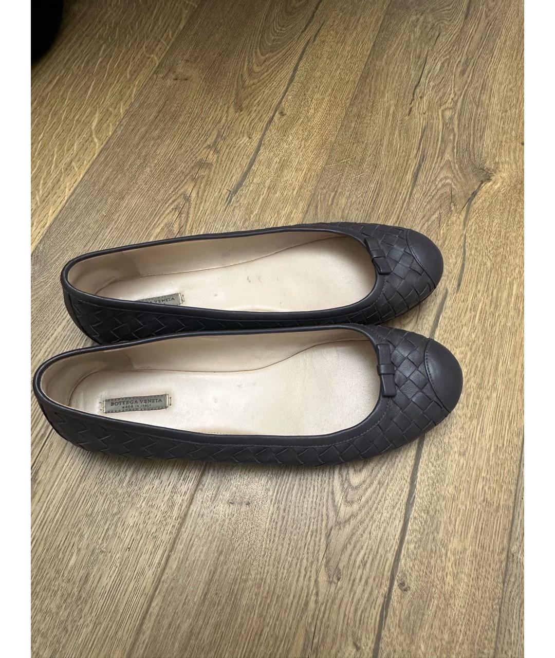 BOTTEGA VENETA Фиолетовые кожаные балетки, фото 2