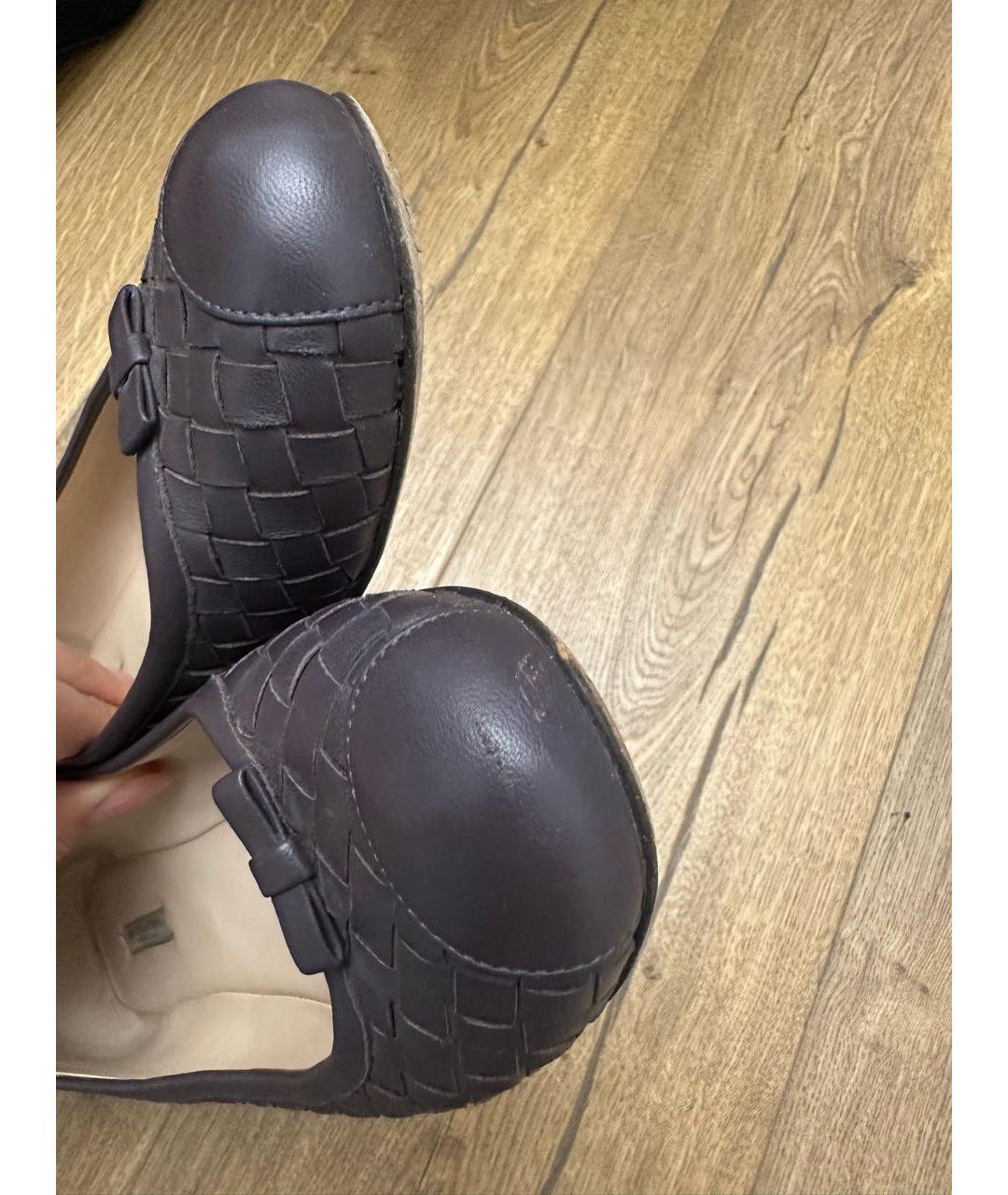 BOTTEGA VENETA Фиолетовые кожаные балетки, фото 7