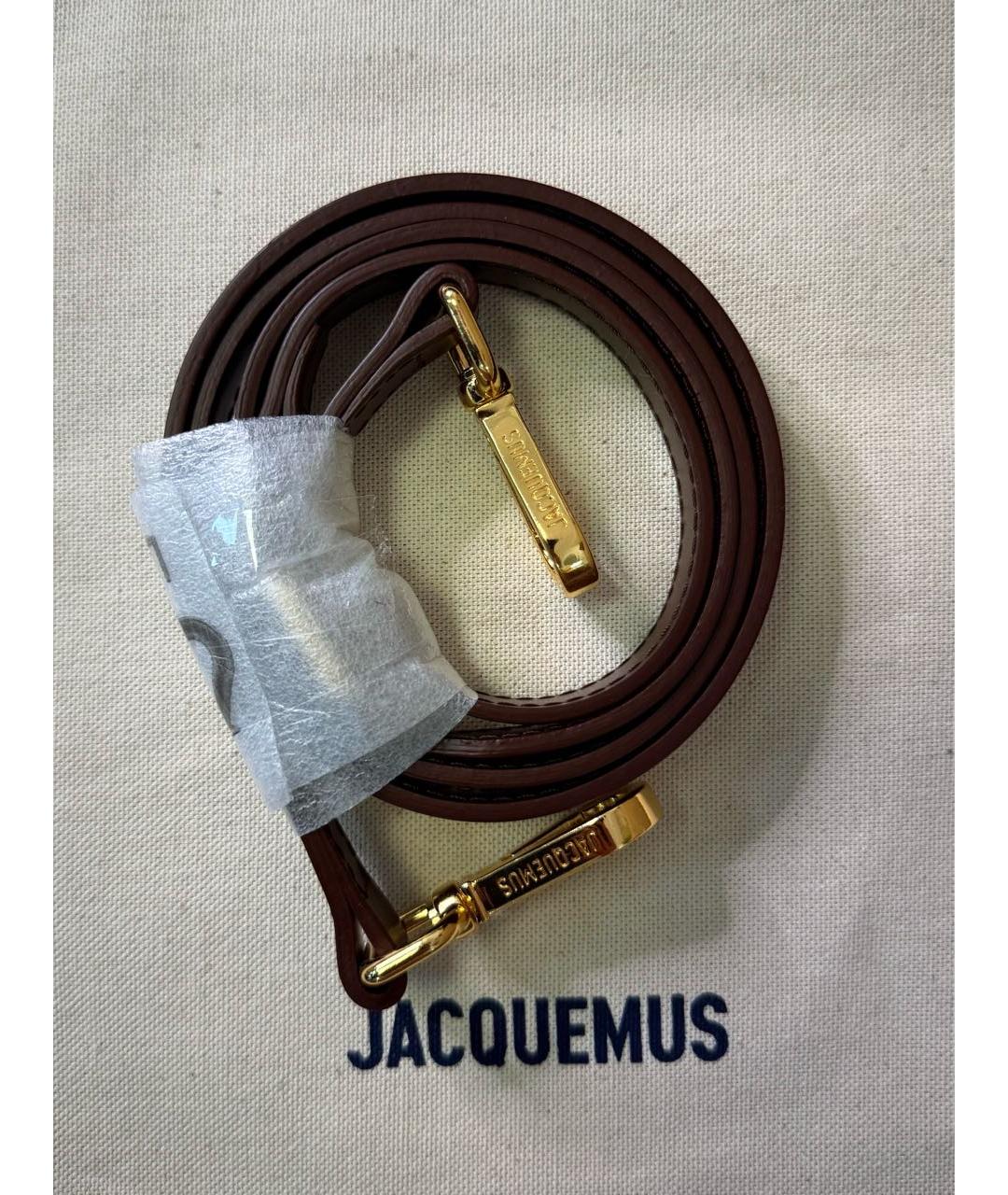 JACQUEMUS Коричневая кожаная сумка с короткими ручками, фото 7