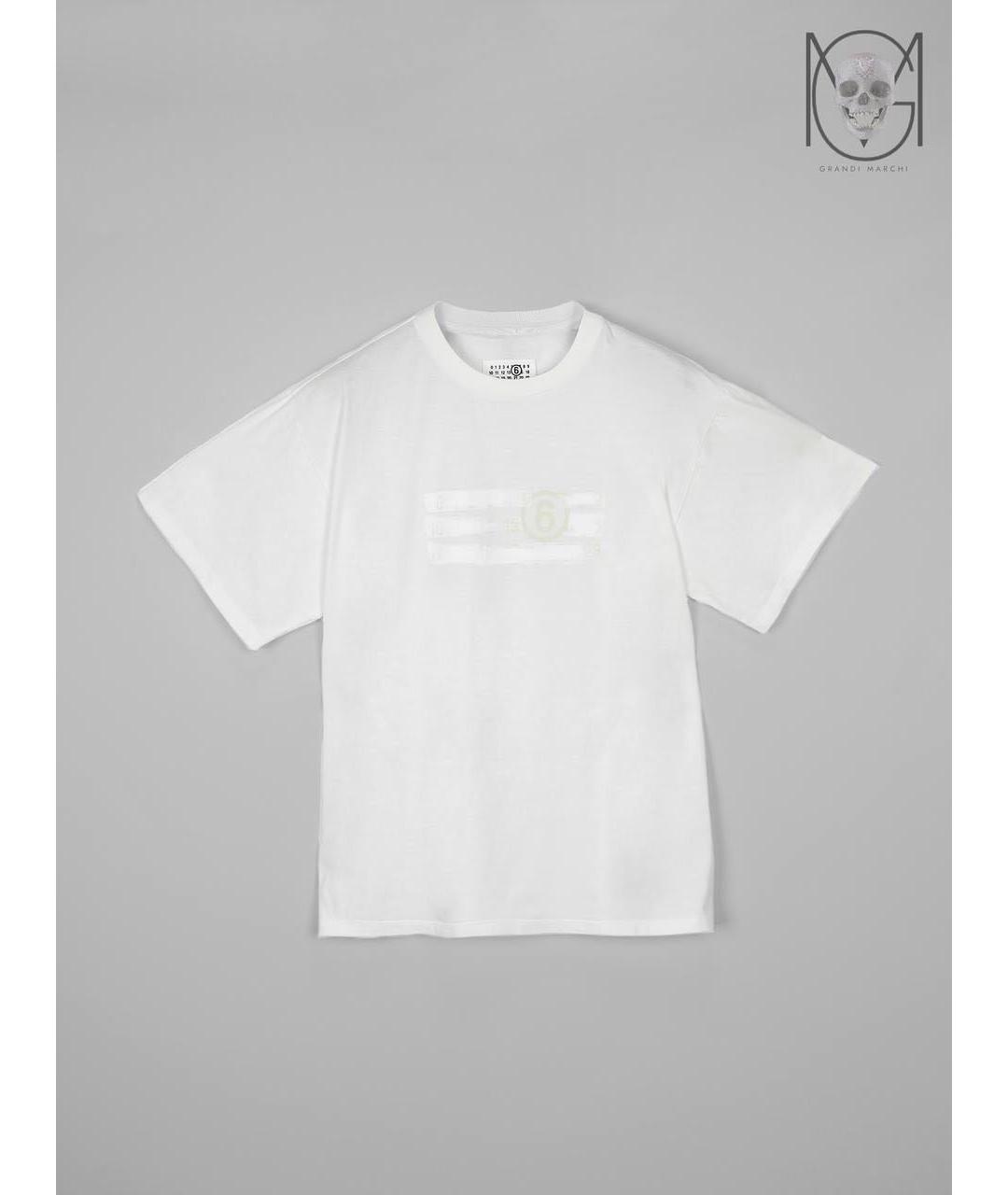 MM6 MAISON MARGIELA Белая хлопковая футболка, фото 2