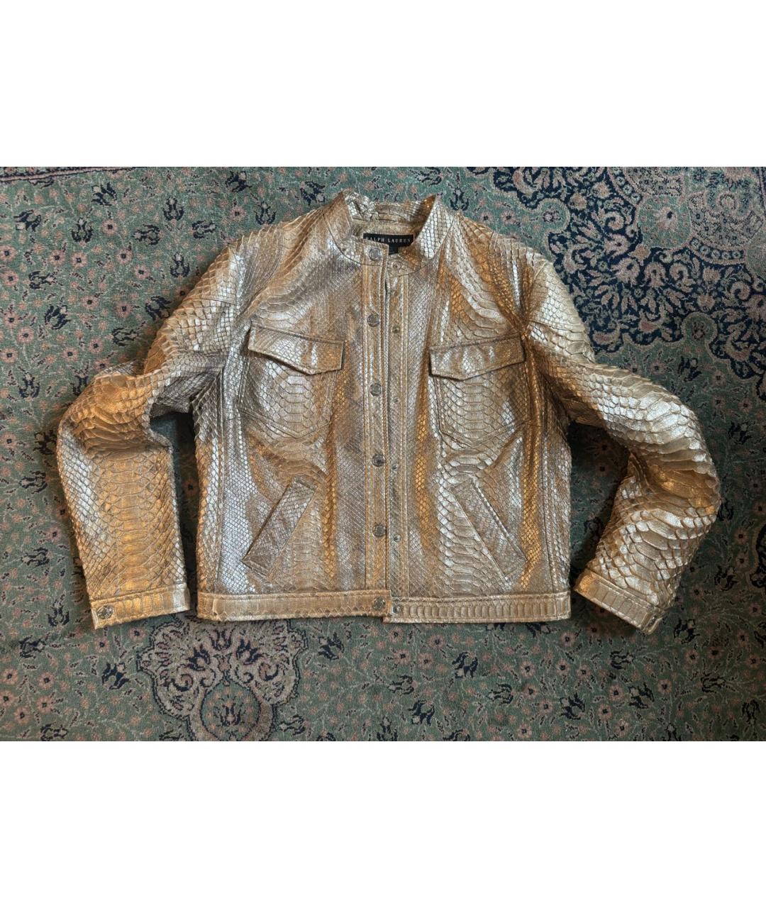 RALPH LAUREN Золотая куртка из экзотической кожи, фото 8