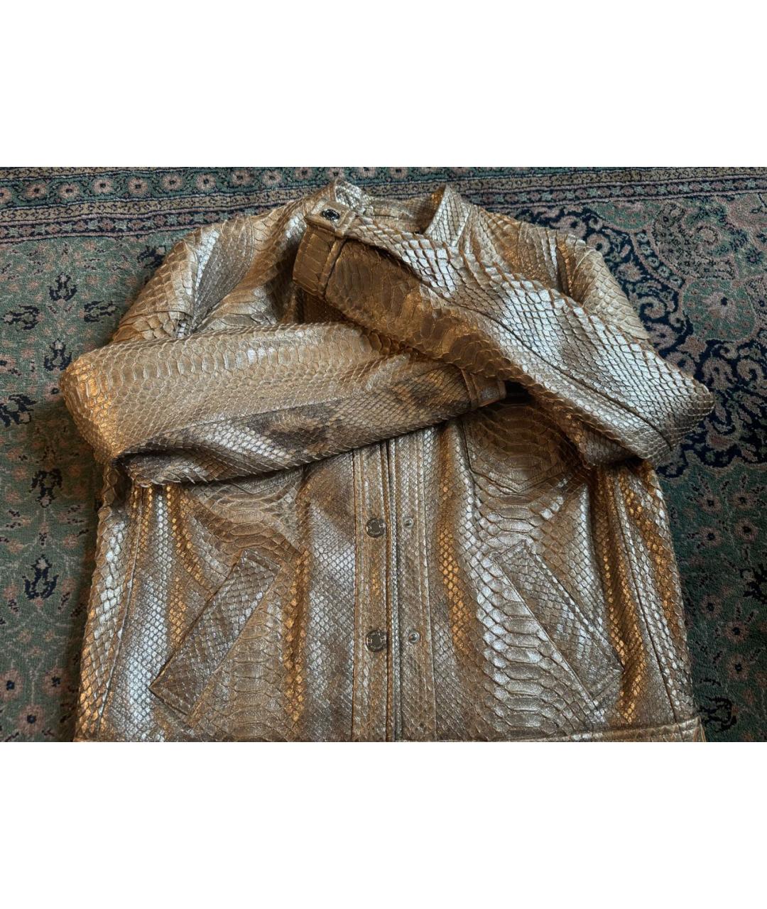 RALPH LAUREN Золотая куртка из экзотической кожи, фото 7