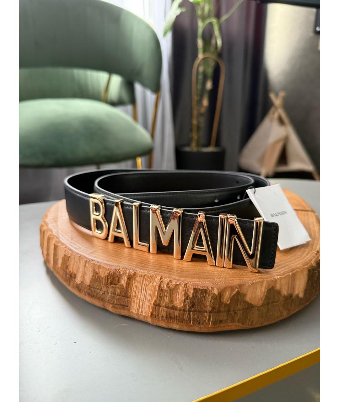 BALMAIN Черный кожаный ремень, фото 6