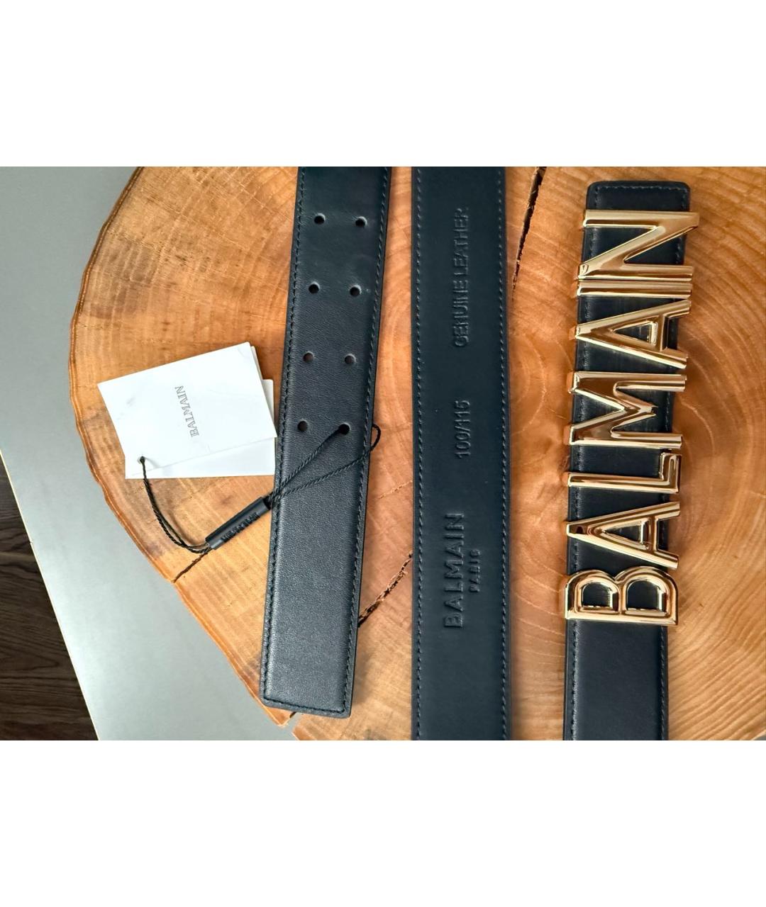 BALMAIN Черный кожаный ремень, фото 5