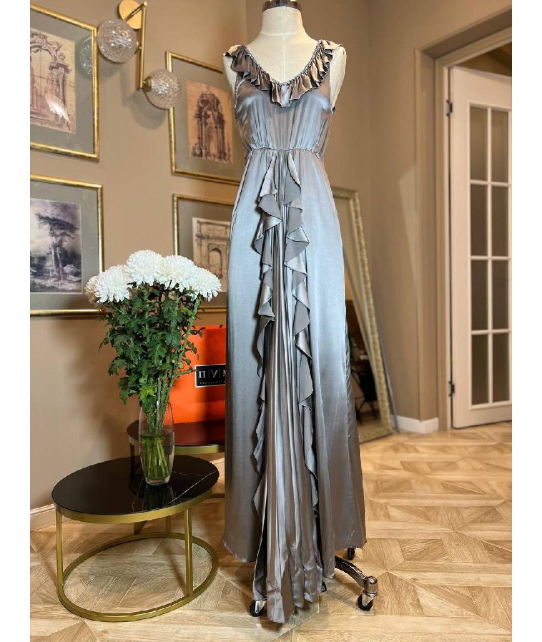 VERA WANG Серое вечернее платье, фото 3