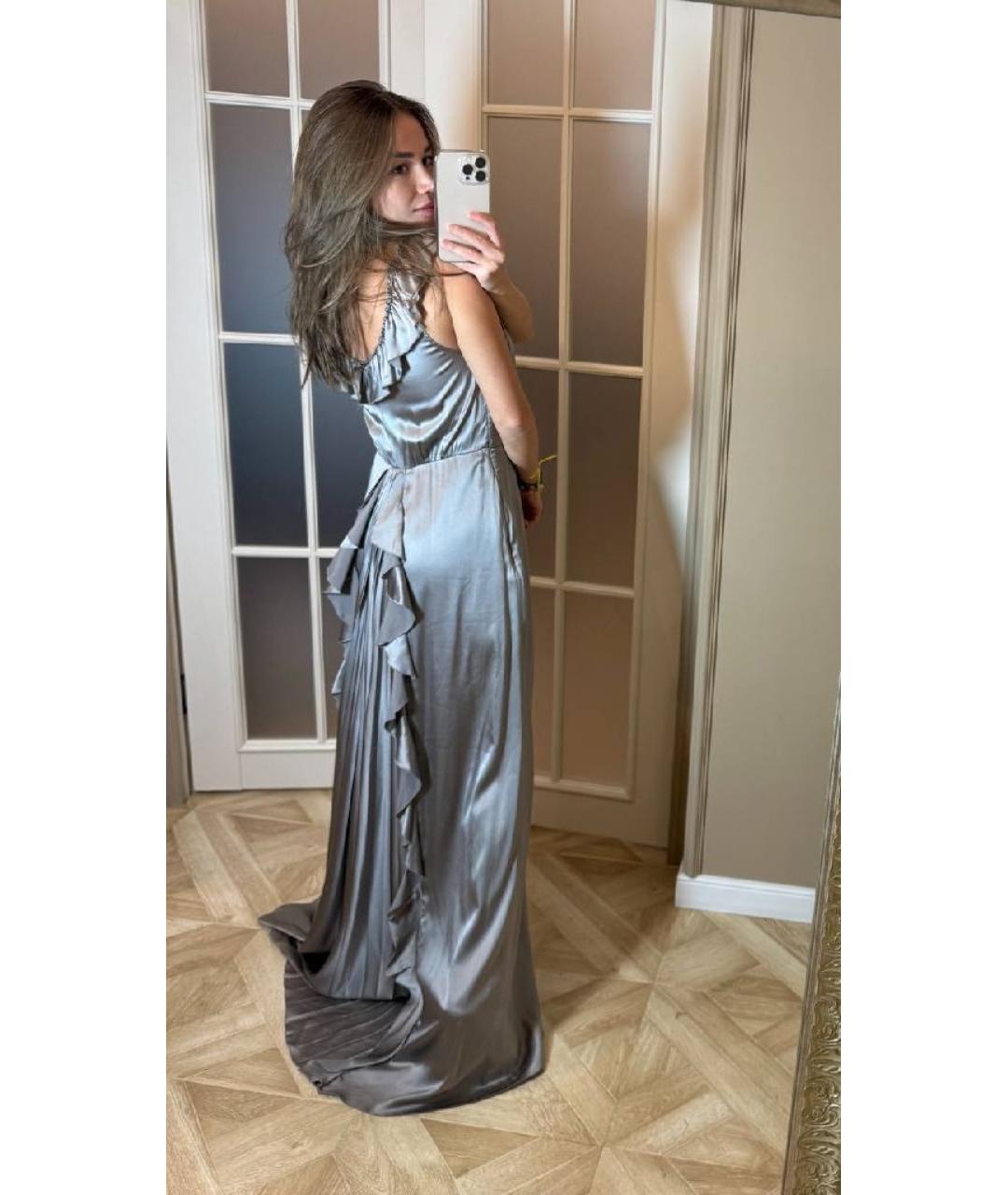 VERA WANG Серое вечернее платье, фото 6