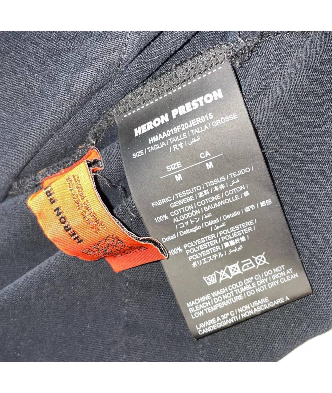 HERON PRESTON Черная хлопковая футболка, фото 4