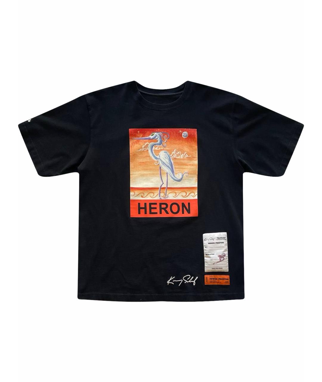 HERON PRESTON Черная хлопковая футболка, фото 1