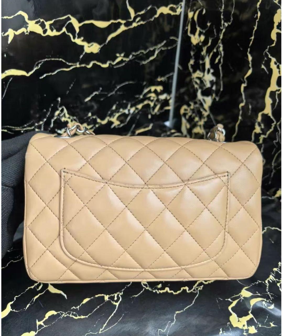 CHANEL Бежевая кожаная сумка через плечо, фото 3