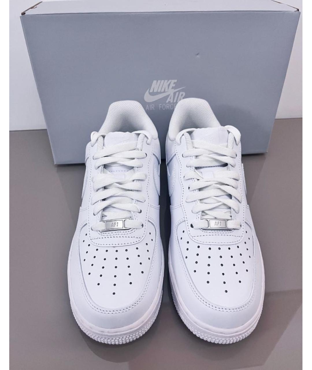 NIKE Белые кожаные низкие кроссовки / кеды, фото 6