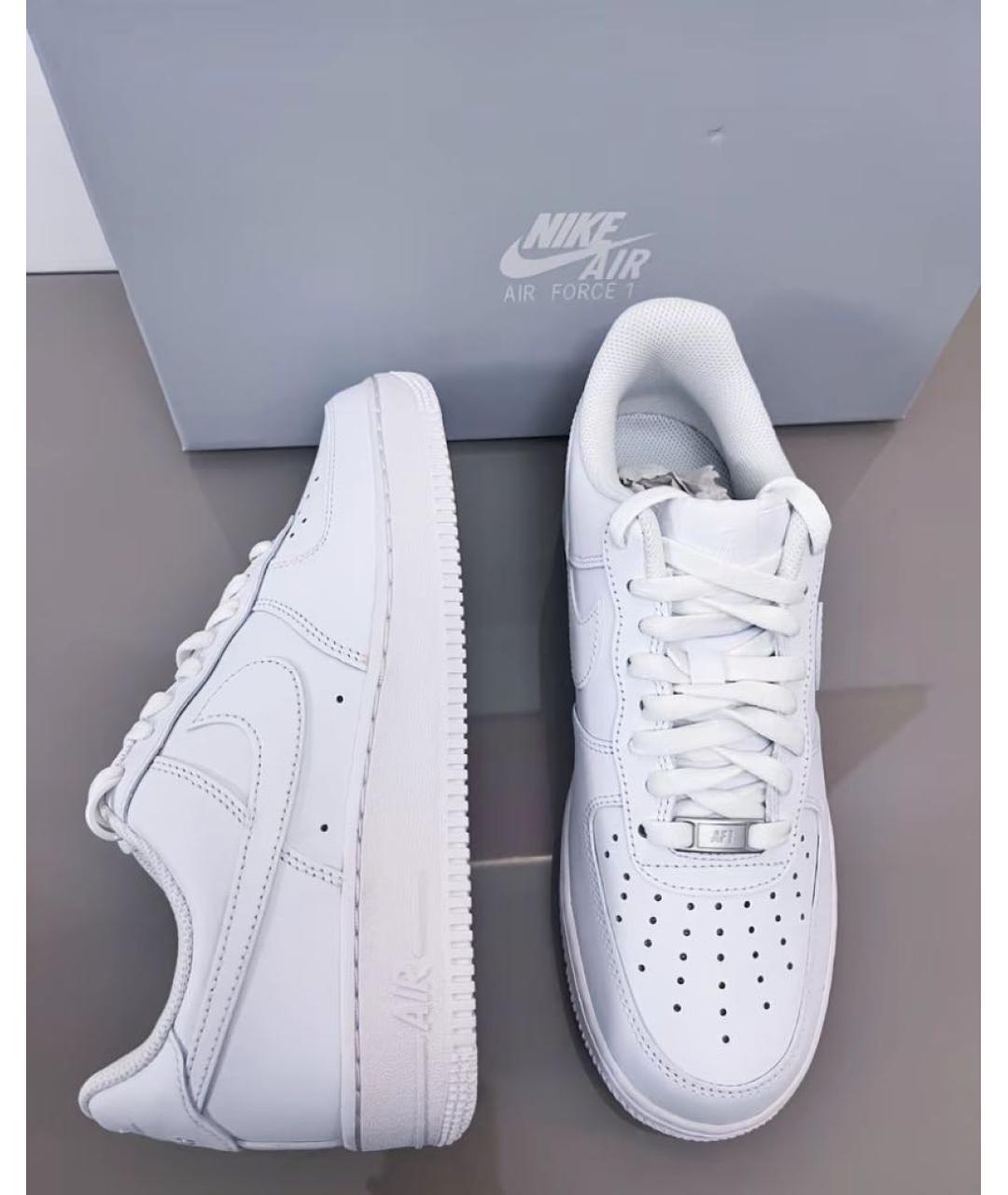 NIKE Белые кожаные низкие кроссовки / кеды, фото 7