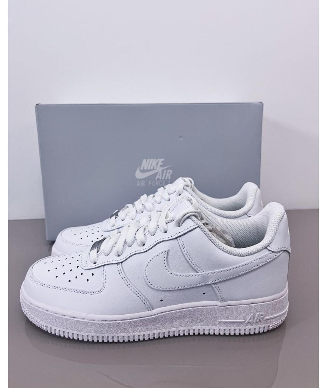 NIKE Белые кожаные низкие кроссовки / кеды, фото 5