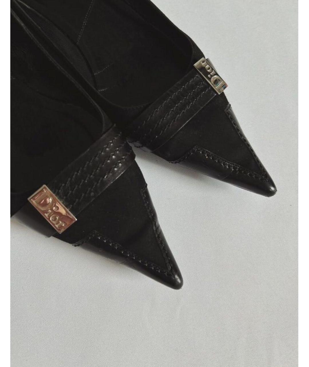 CHRISTIAN DIOR Черные кожаные балетки, фото 5