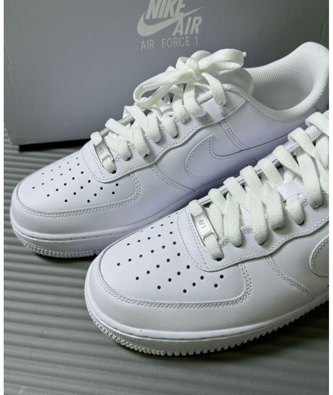 NIKE Белые кожаные низкие кроссовки / кеды, фото 8
