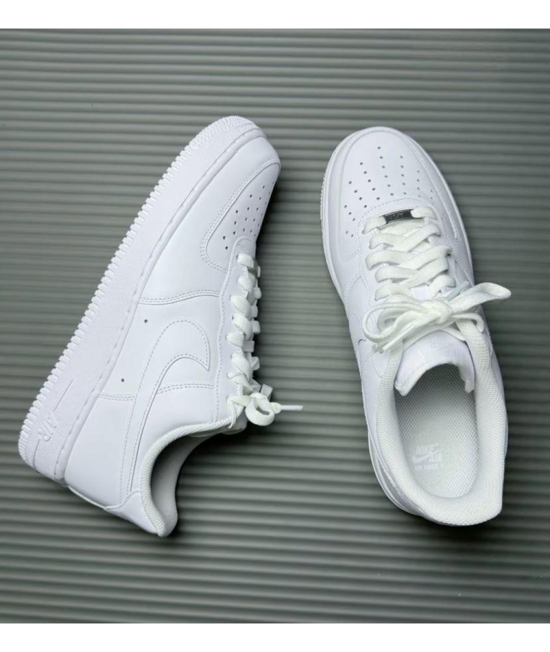 NIKE Белые кожаные низкие кроссовки / кеды, фото 5