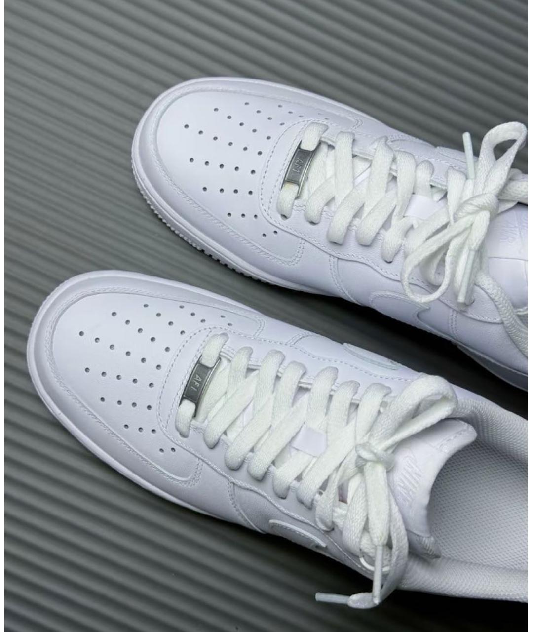 NIKE Белые кожаные низкие кроссовки / кеды, фото 7