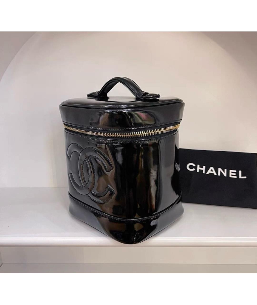 CHANEL Черная сумка с короткими ручками, фото 3