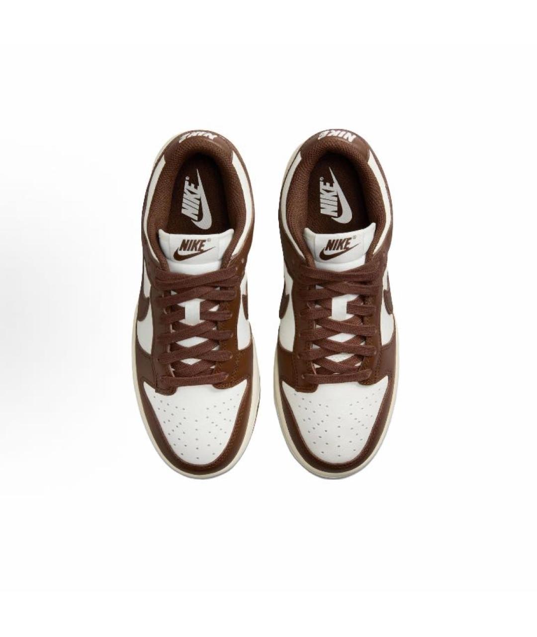NIKE Коричневые кожаные низкие кроссовки / кеды, фото 2
