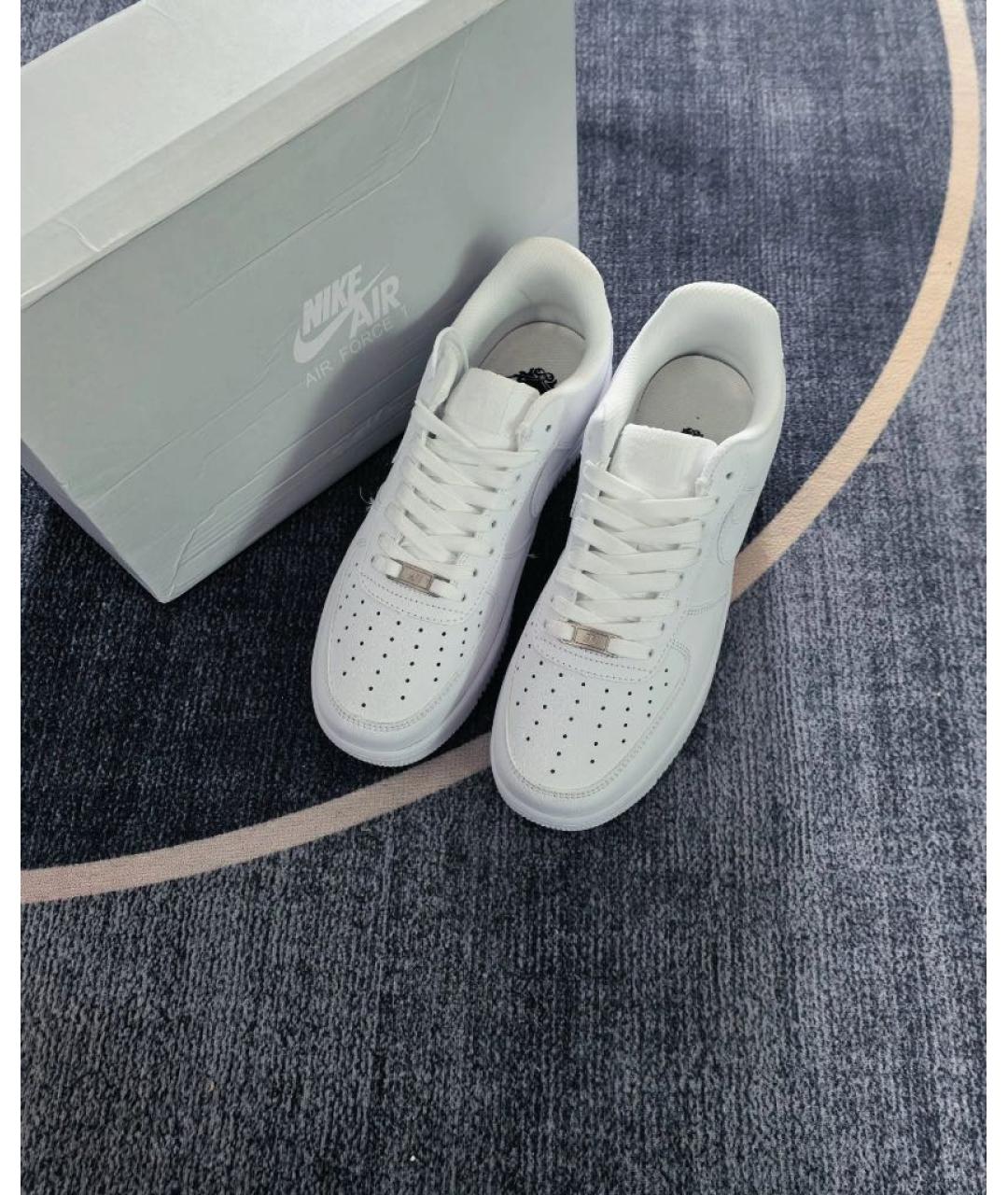 NIKE Белые кожаные низкие кроссовки / кеды, фото 5
