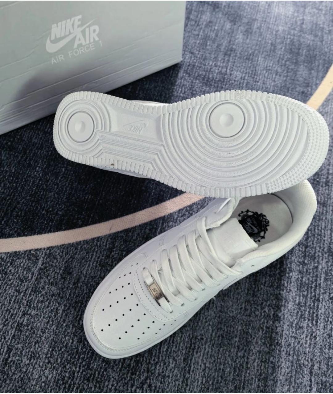 NIKE Белые кожаные низкие кроссовки / кеды, фото 7
