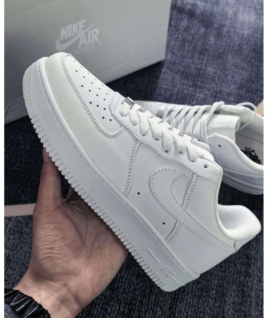 NIKE Белые кожаные низкие кроссовки / кеды, фото 6