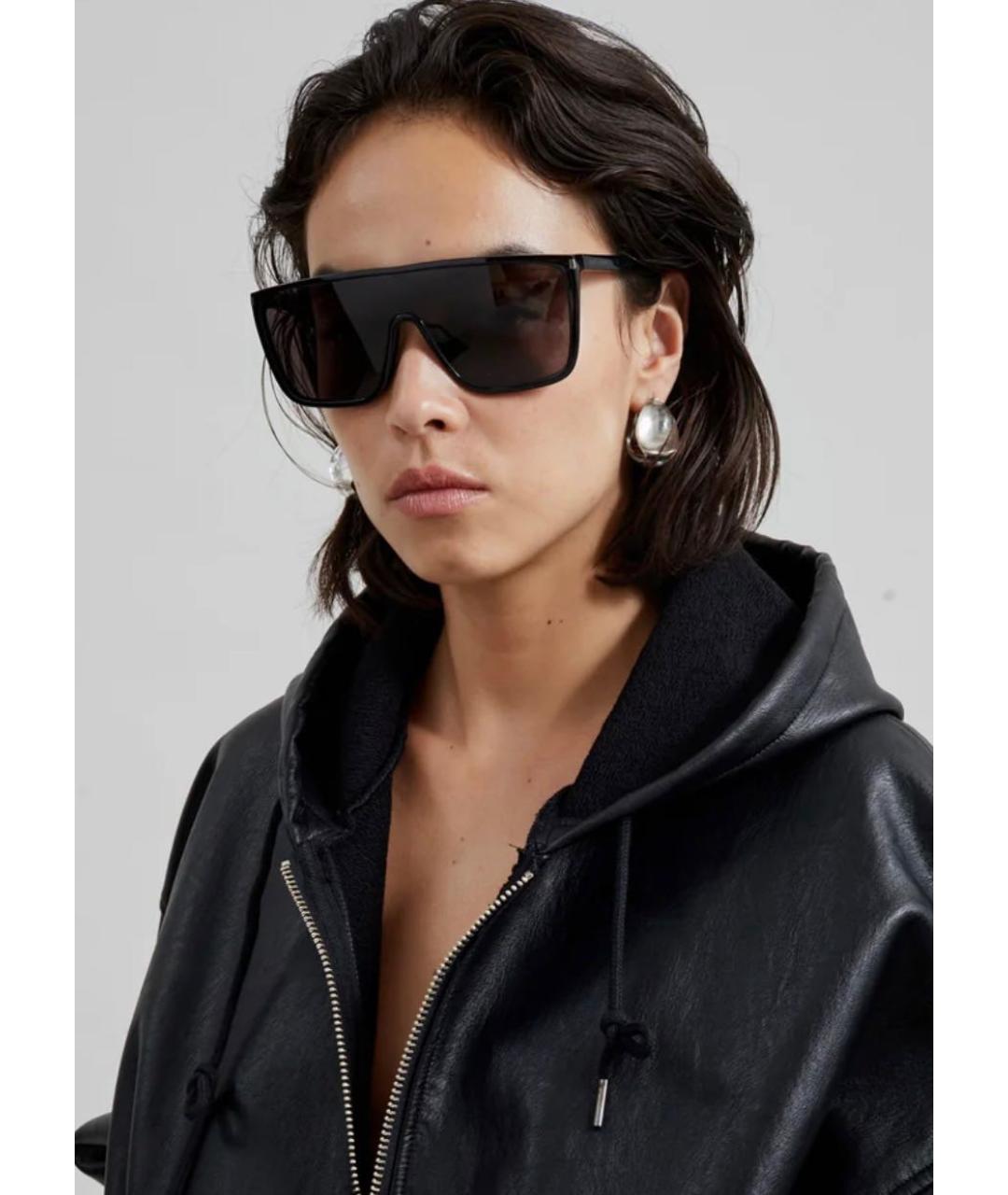 SAINT LAURENT Черные пластиковые солнцезащитные очки, фото 4