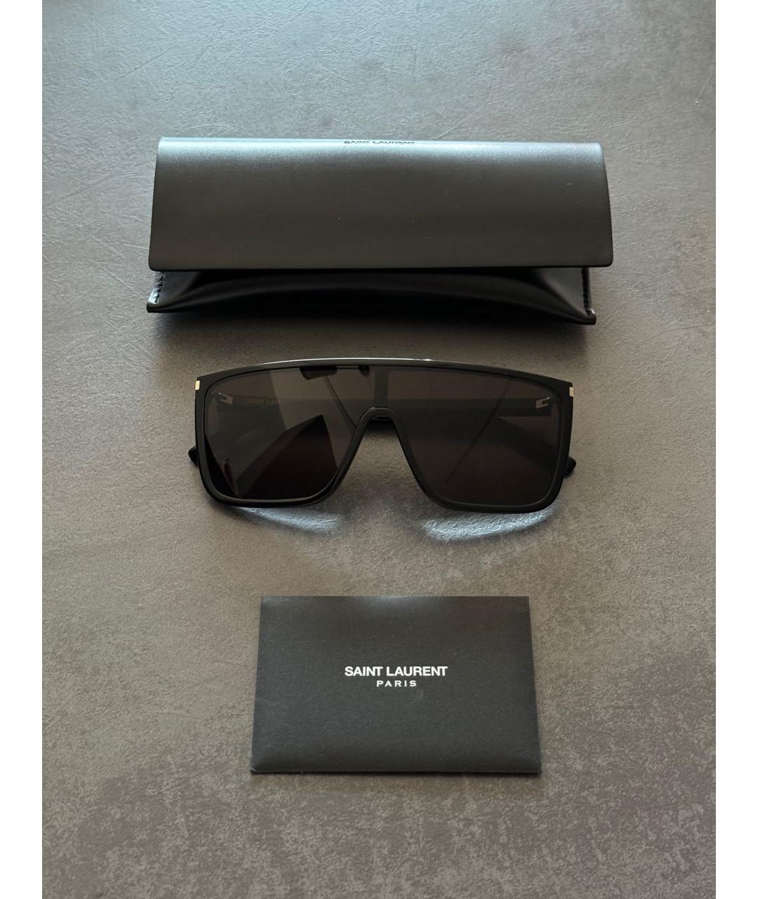 SAINT LAURENT Черные пластиковые солнцезащитные очки, фото 3