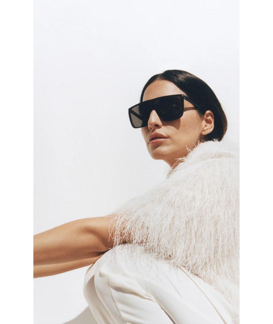 SAINT LAURENT Черные пластиковые солнцезащитные очки, фото 5