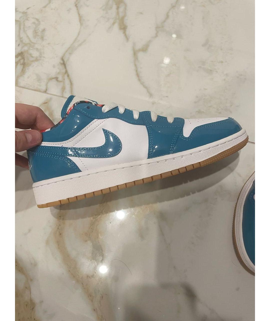 JORDAN Голубые кроссовки из лакированной кожи, фото 6