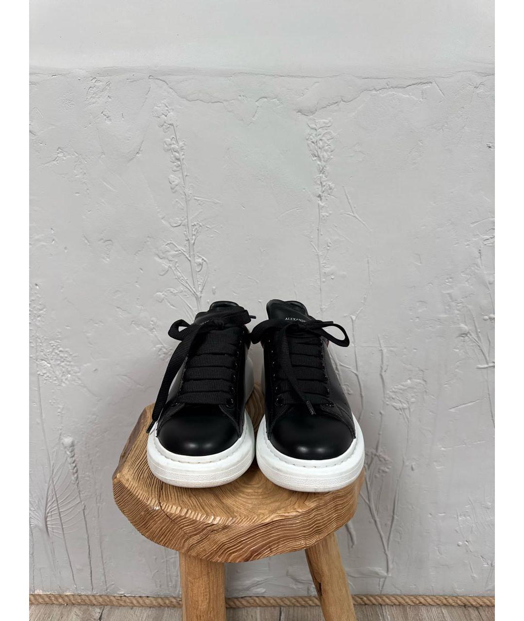 ALEXANDER MCQUEEN Черные кожаные кроссовки, фото 2