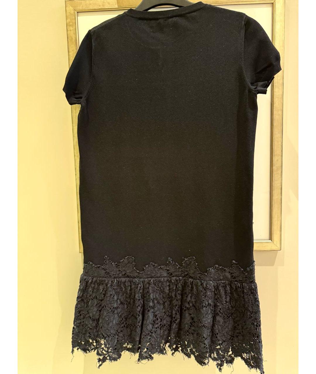 VALENTINO Черное вискозное повседневное платье, фото 2